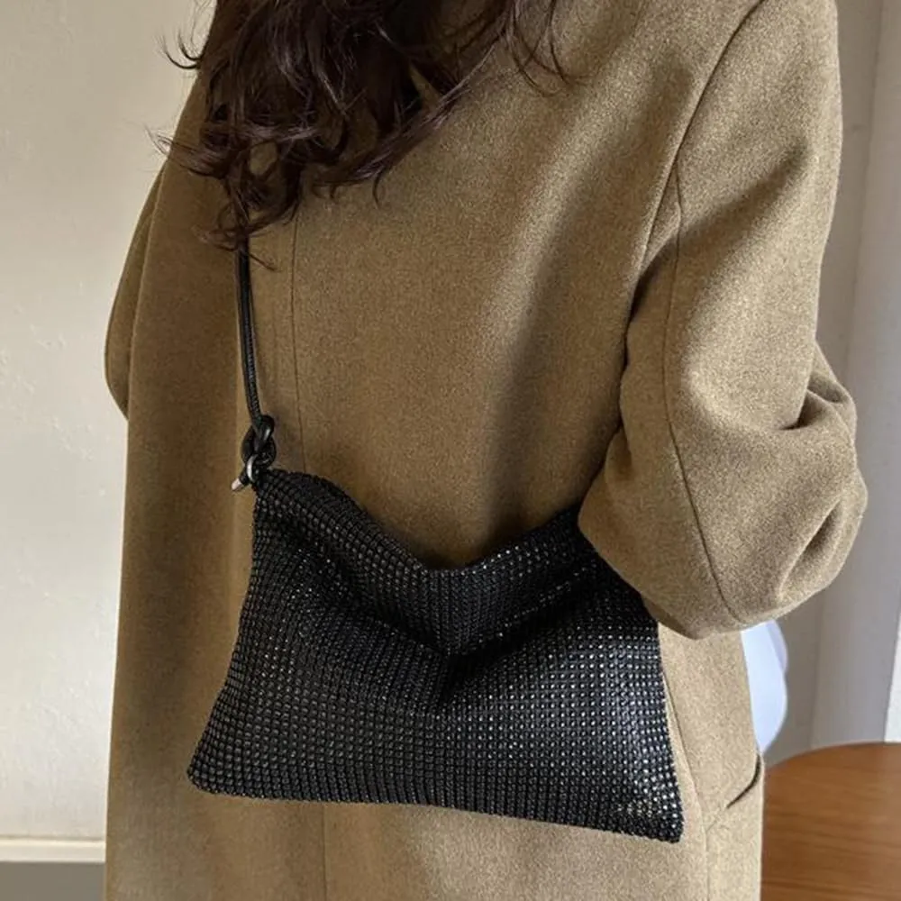 Octwine Rhinestones Evening Bucket Purse Handbag - Sparkly Shoulder Bag for Women's Party Prom