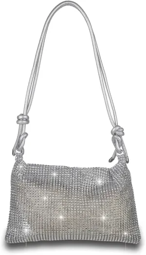 Octwine Rhinestones Evening Bucket Purse Handbag - Sparkly Shoulder Bag for Women's Party Prom