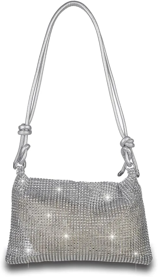 Octwine Rhinestones Evening Bucket Purse Handbag - Sparkly Shoulder Bag for Women's Party Prom