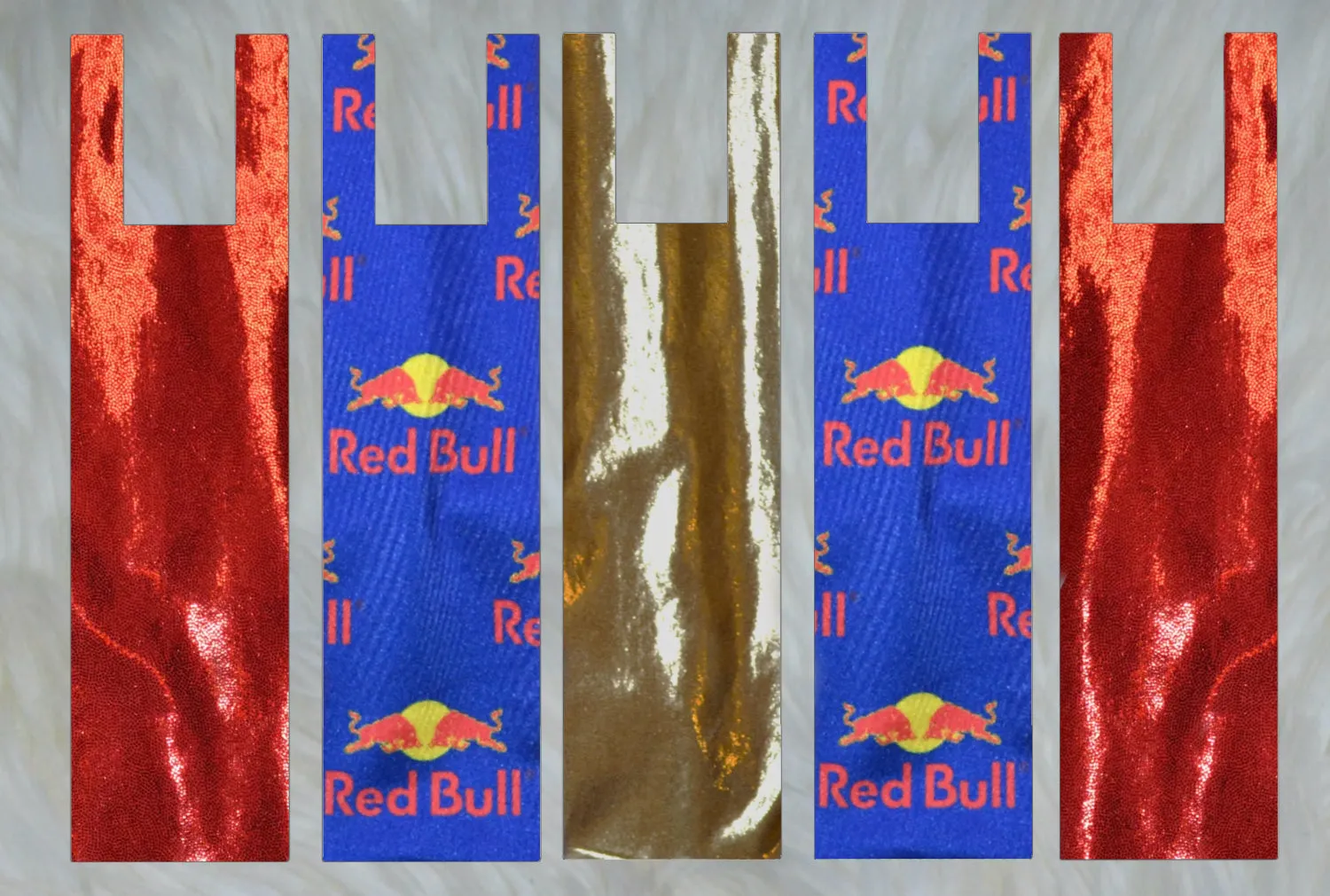 OG Wings X Red Sparkle Shimmer X Gold Sparkle Shimmer Mane Bags Set of 5