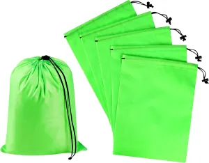 PALTERWEAR Drawstring Bag with Toggle - Nylon Cinch and Ditty Pouch (Green, 9 x 12 Inch)