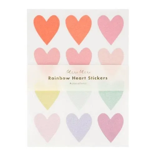 Pastel Glitter Heart Stickers