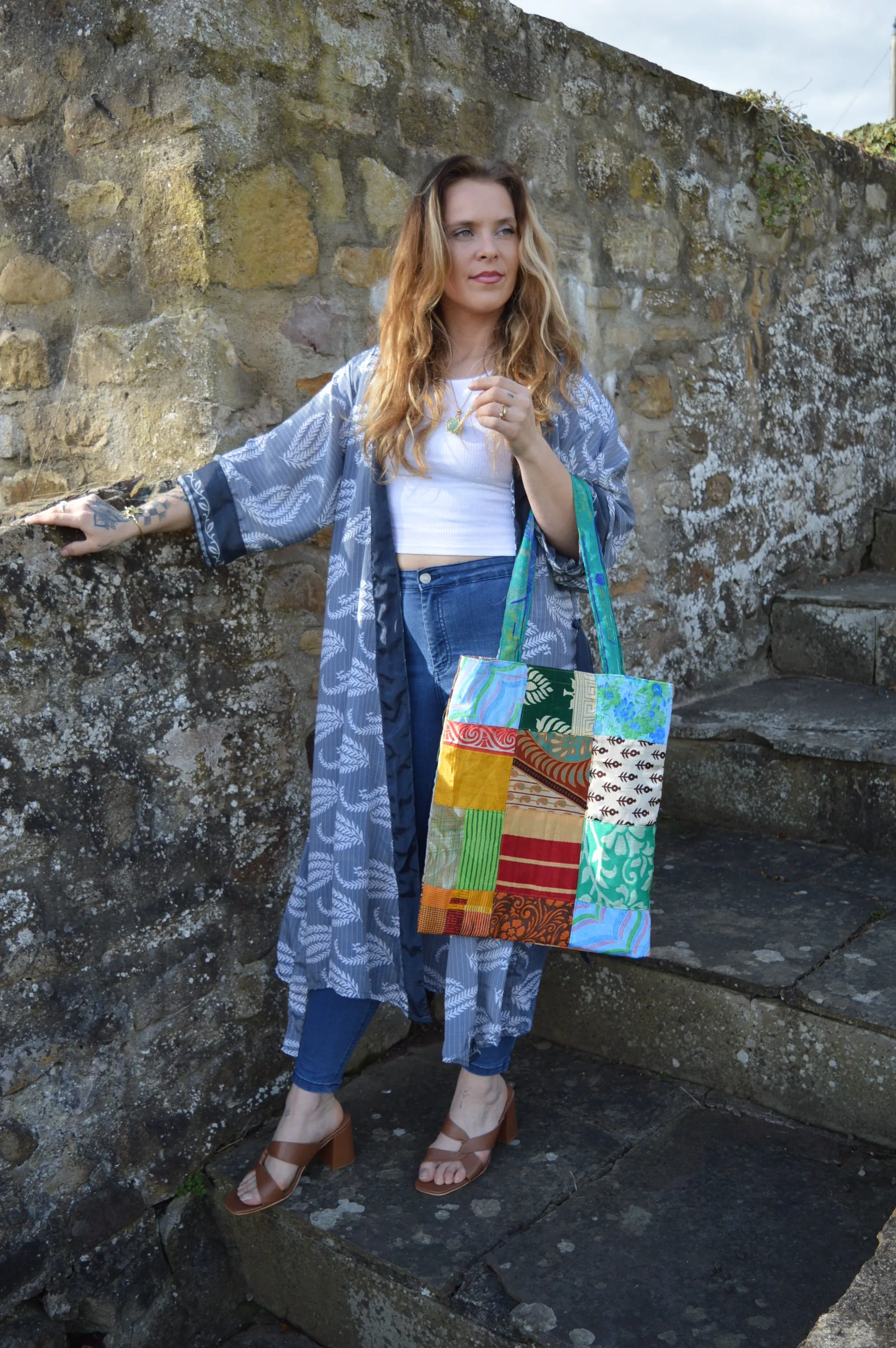 Patchwork Sari Tote Bag