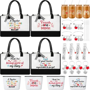 Paterr 24 Pcs Teacher Appreciation Gifts for Women Thank You Inspirational Gifts in Bulk for Nurse Mentor Parents Tote Bags
