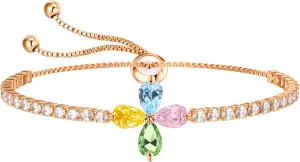Pearl Slider Bracelet | White Gold/Yellow Gold Bracelets for Women Pearl/Lucky Clover/Bear Wrist Jewelry|Adjustable Size 5-10 inches