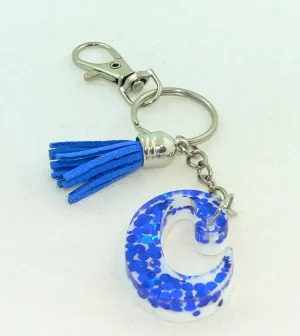 Personalized Holographic Confetti Keychain: Glittery Bag Charm for Purse or Backpack