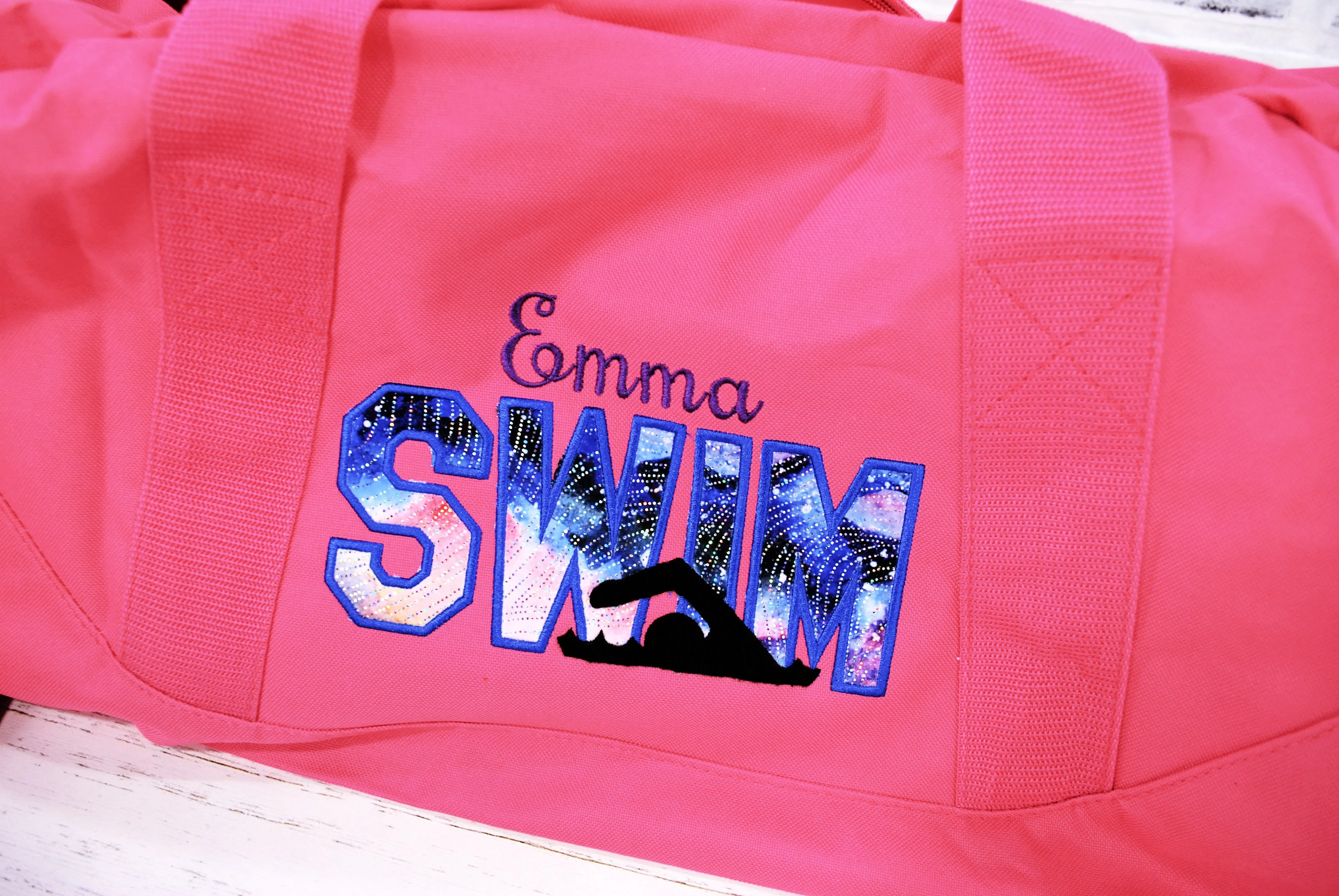 Personalized Swim Sparkle Galaxy Travel Bag