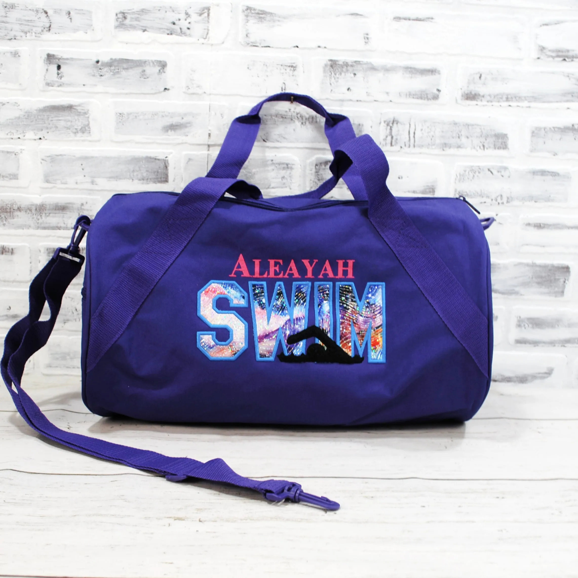 Personalized Swim Sparkle Galaxy Travel Bag