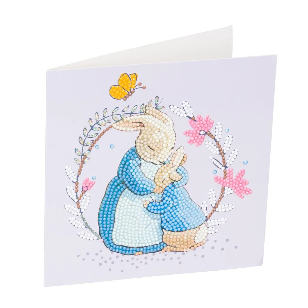 Peter & Mrs Josephine Rabbit 18x18cm Crystal Art Card