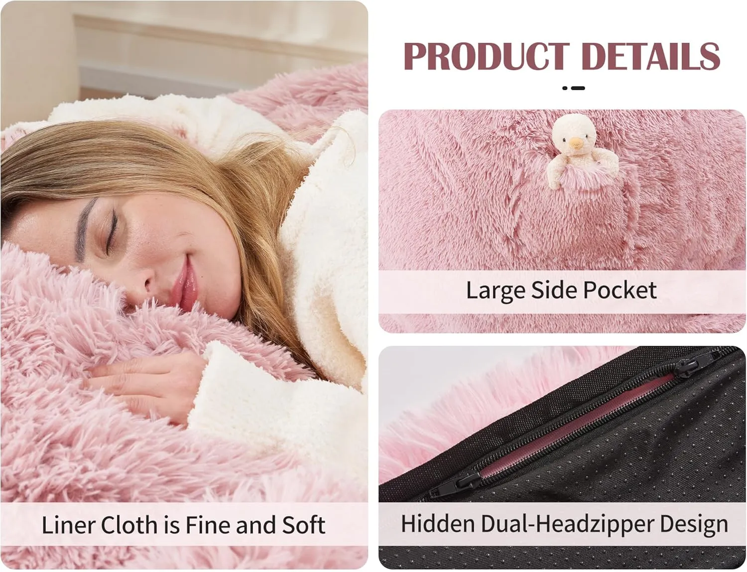Pink Bean Bag Bed Giant Bean Bag Chairs for Adults, Large Floor Mattress Convertible Sofa Bed, Big Bean Bag Chairs Couch, Removable Sofa Bed Chair Foam Filling, Machine Washable, Queen