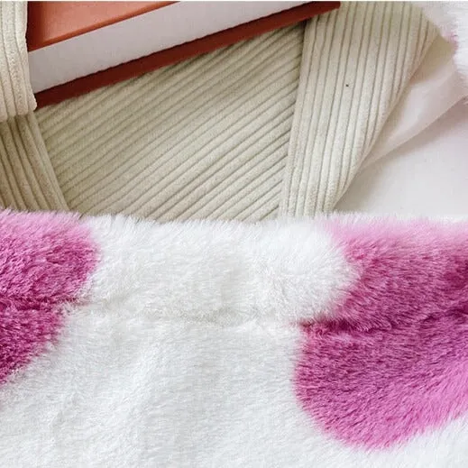 Pink Hearts Fluffy Tote Bag