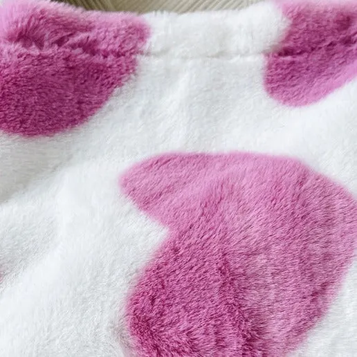Pink Hearts Fluffy Tote Bag
