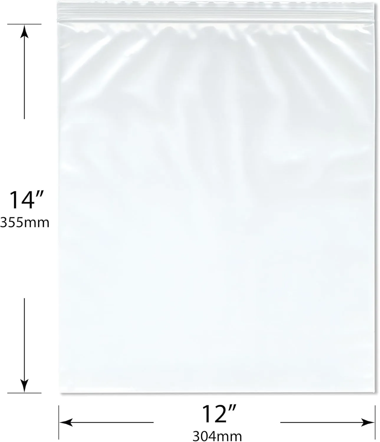 Plymor 12" x 14" (Pack of 100), 4 Mil Heavy Duty Zipper Reclosable Plastic Bags