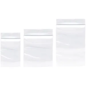Plymor 2" x 3" (100), 3" x 3" (100), 3" x 4" (100), 4 Mil Variety Pack Heavy Duty Zipper Reclosable Plastic Bags
