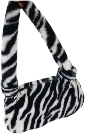 Pooyikoi Plush Underarm Bag, Ladies Fluffy Shoulder Bag, Women Y2K Furry Purse Fluffy Tote Bag for Autumn and Winter