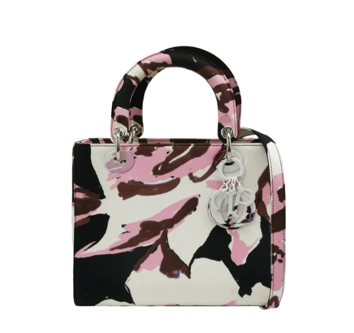 Preloved Dior Lady Dior cannage two-way bag contrast color 24cm*9.5cm*2cm  24041278676142