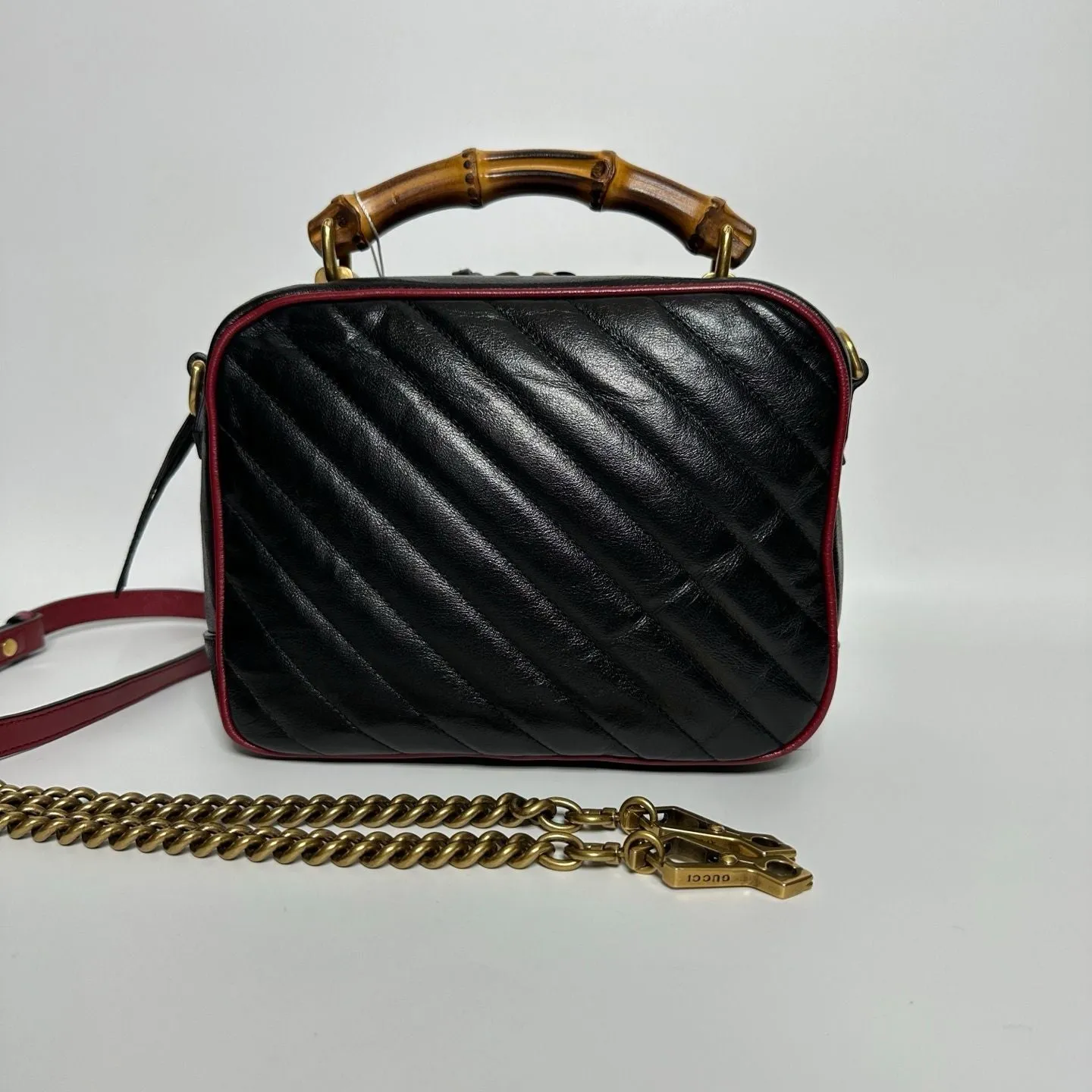 Preloved Gucci GG Marmont Matelassé Bamboo Handle Shoulder Bag - NG102596