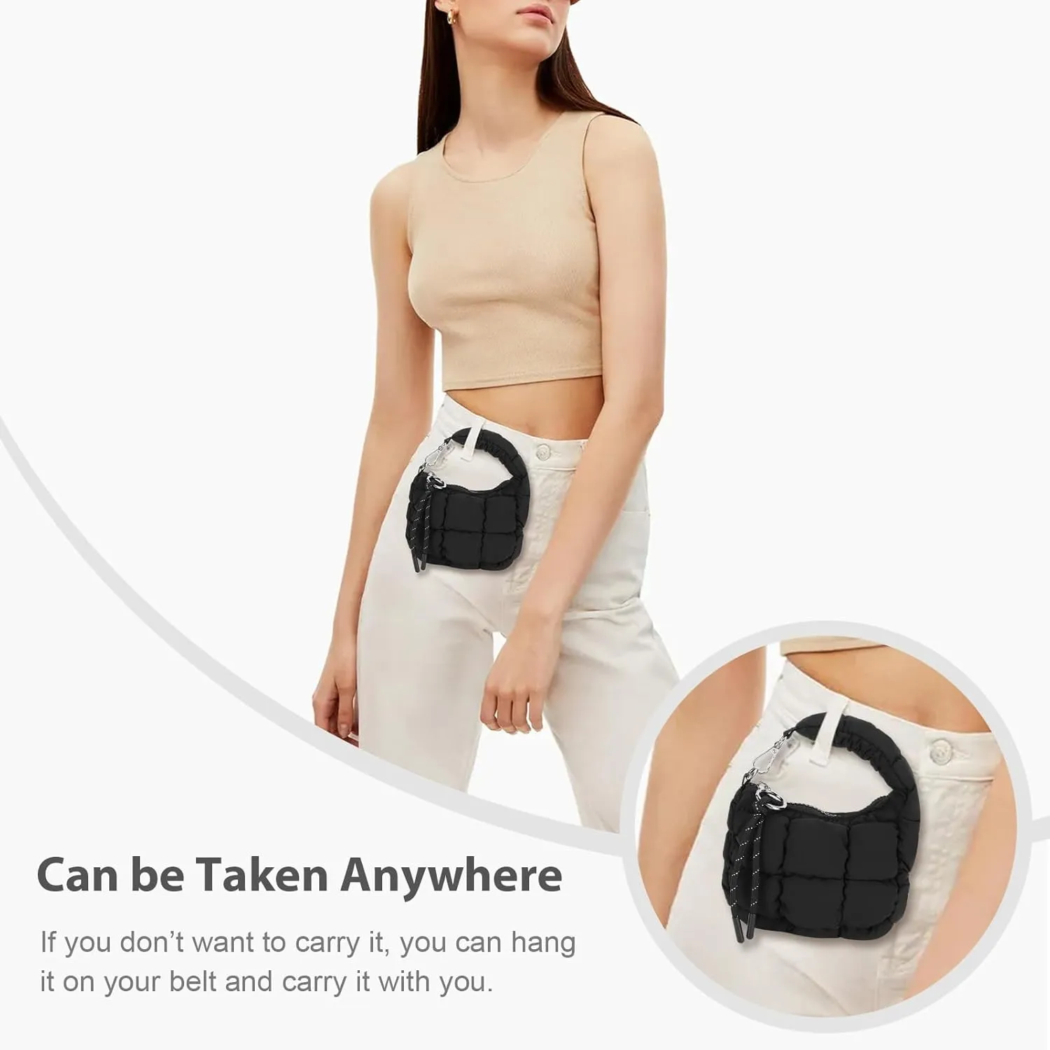 Puffer Bags for Women Small Puffer Bag Mini Quilted Wristlet Bag Evening Bags Cute Bag Charm for Gift