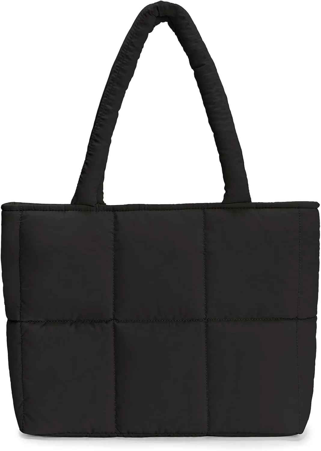 Puffer Tote Bag for Women, Large Quilted Puffy Padding Shoulder Handbag Lightweight for Work Travel Gym Shop