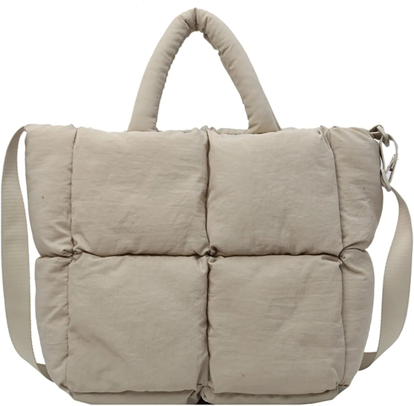 Puffer Tote Bag, Puffy Purse Crossbody Puffer Bags for Women Lightweight Down Cotton Padded Quilted Tote Bag