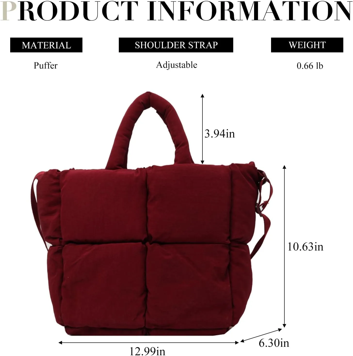 Puffer Tote Bag, Puffy Purse Crossbody Puffer Bags for Women Lightweight Down Cotton Padded Quilted Tote Bag