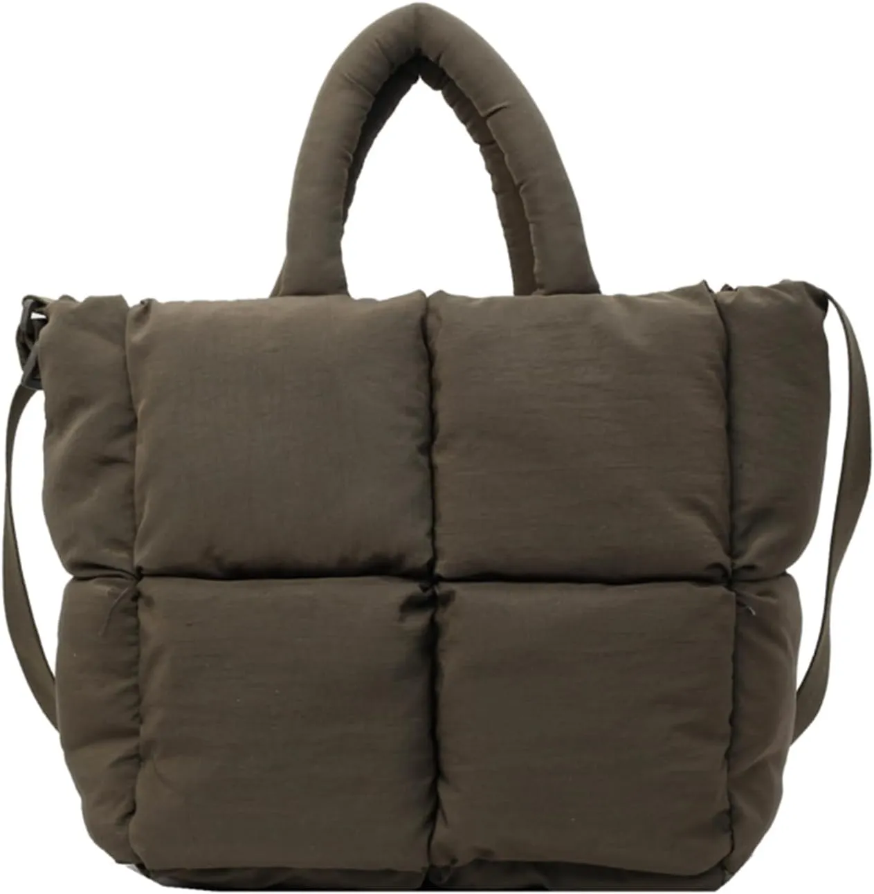 Puffer Tote Bag, Puffy Purse Crossbody Puffer Bags for Women Lightweight Down Cotton Padded Quilted Tote Bag