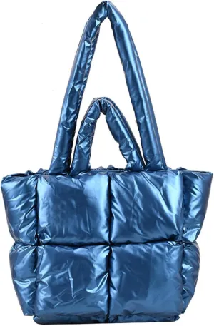 Puffy Tote Bag Padded Puffy Tote Lattice Handbags Large Puffer Tote Bag for Women Shoulder Bag Puffer Luxury Bags