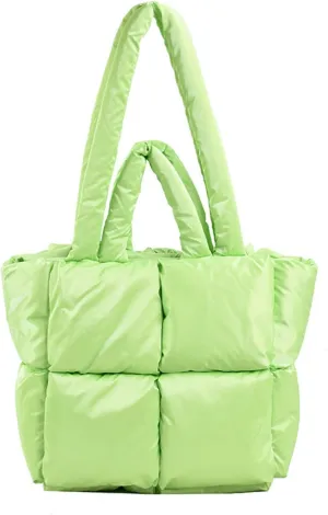 Puffy Tote Bag Padded Puffy Tote Lattice Handbags Large Puffer Tote Bag for Women Shoulder Bag Puffer Luxury Bags