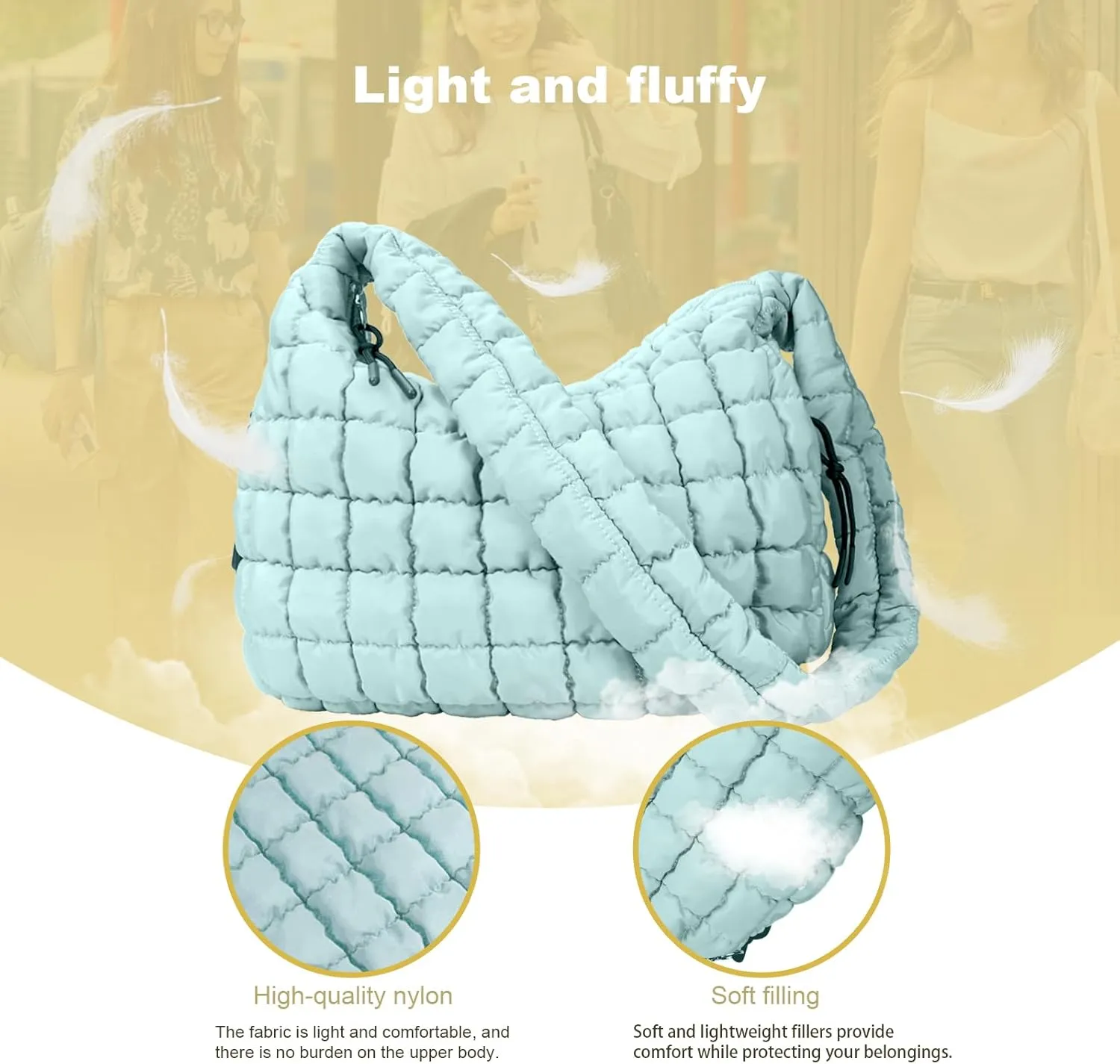 puffy tote bag quilted bag for women ysl bags travel cloud bag women puffer hobo trendy tote bag Purse
