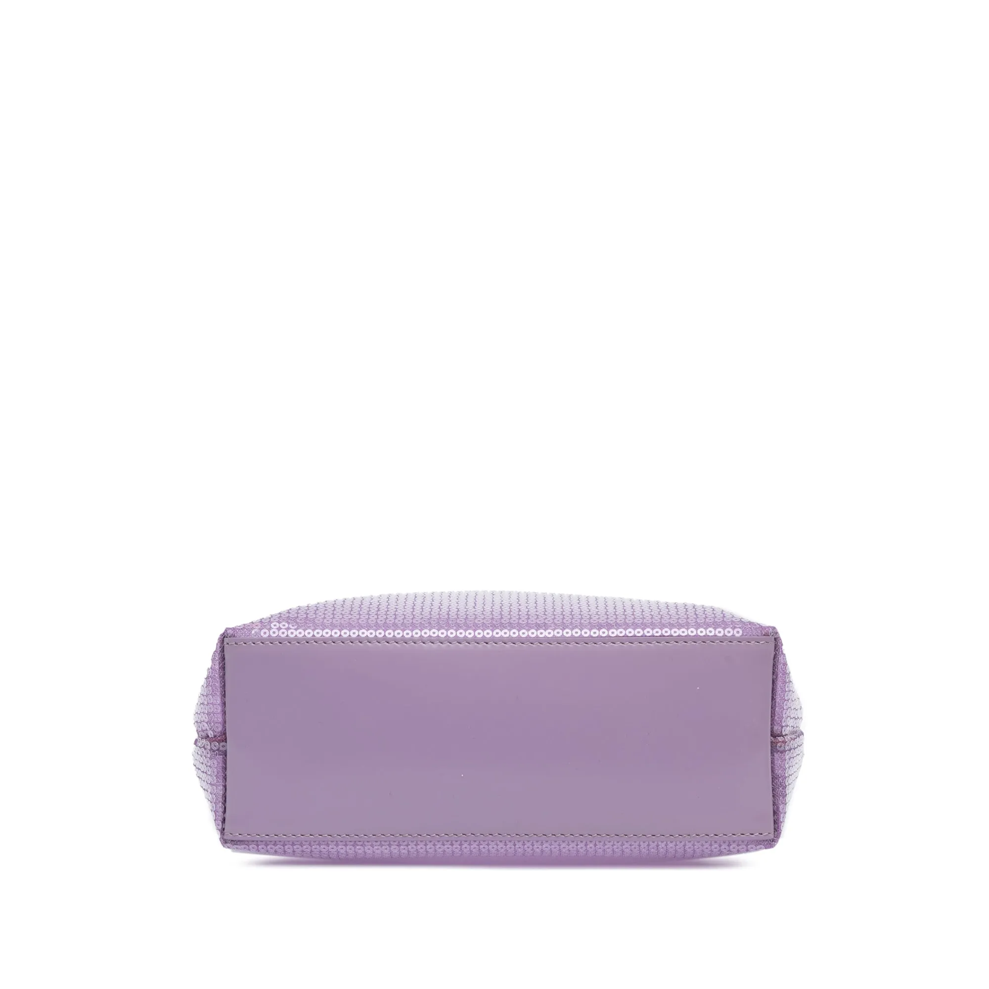 Purple Prada Small Sequined Mesh Logo Tote