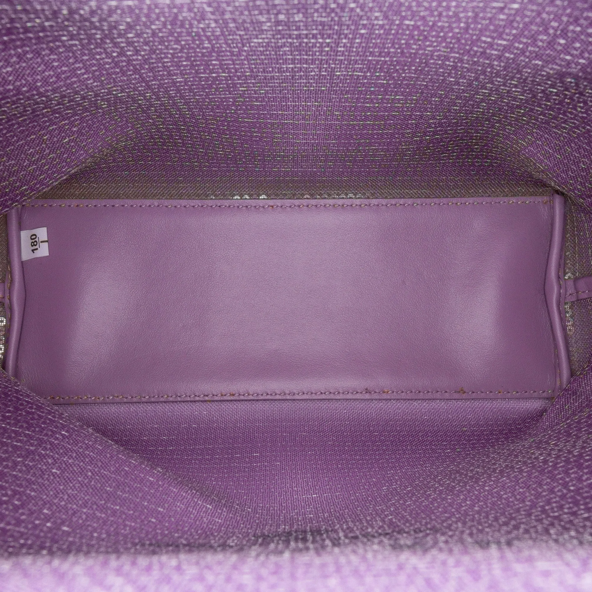 Purple Prada Small Sequined Mesh Logo Tote