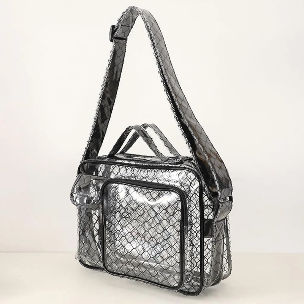 PVC Anti-Static Bag, Anti-Static Clear PVC Backpack,Cleanroom Engineer Tool Bag, Multi Function pvc Anti Static Bags, Transparent Shoulder Bags Tool Organizer Carrier for Engineer (D)