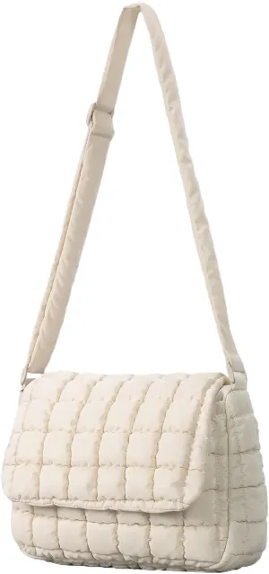 Quilted Crossbody Bags for Women, Lightweight Puffer Crossbody Bag Puffy Purse Quilted Shoulder Bag