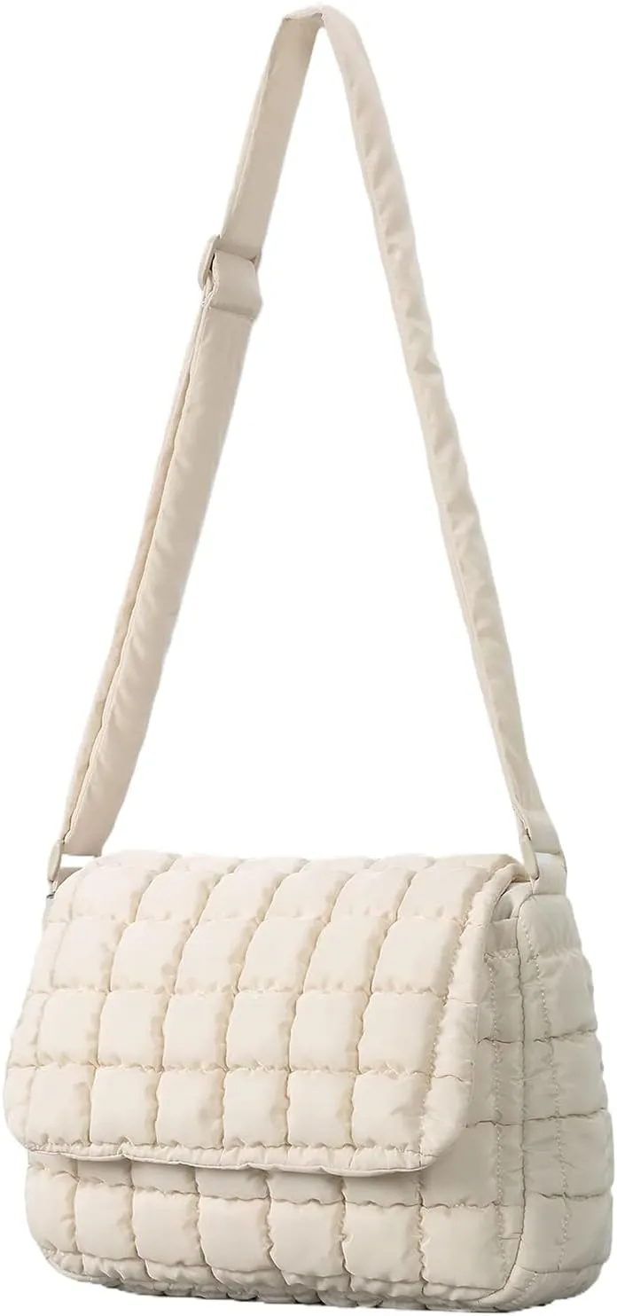 Quilted Crossbody Bags for Women, Lightweight Puffer Crossbody Bag Puffy Purse Quilted Shoulder Bag