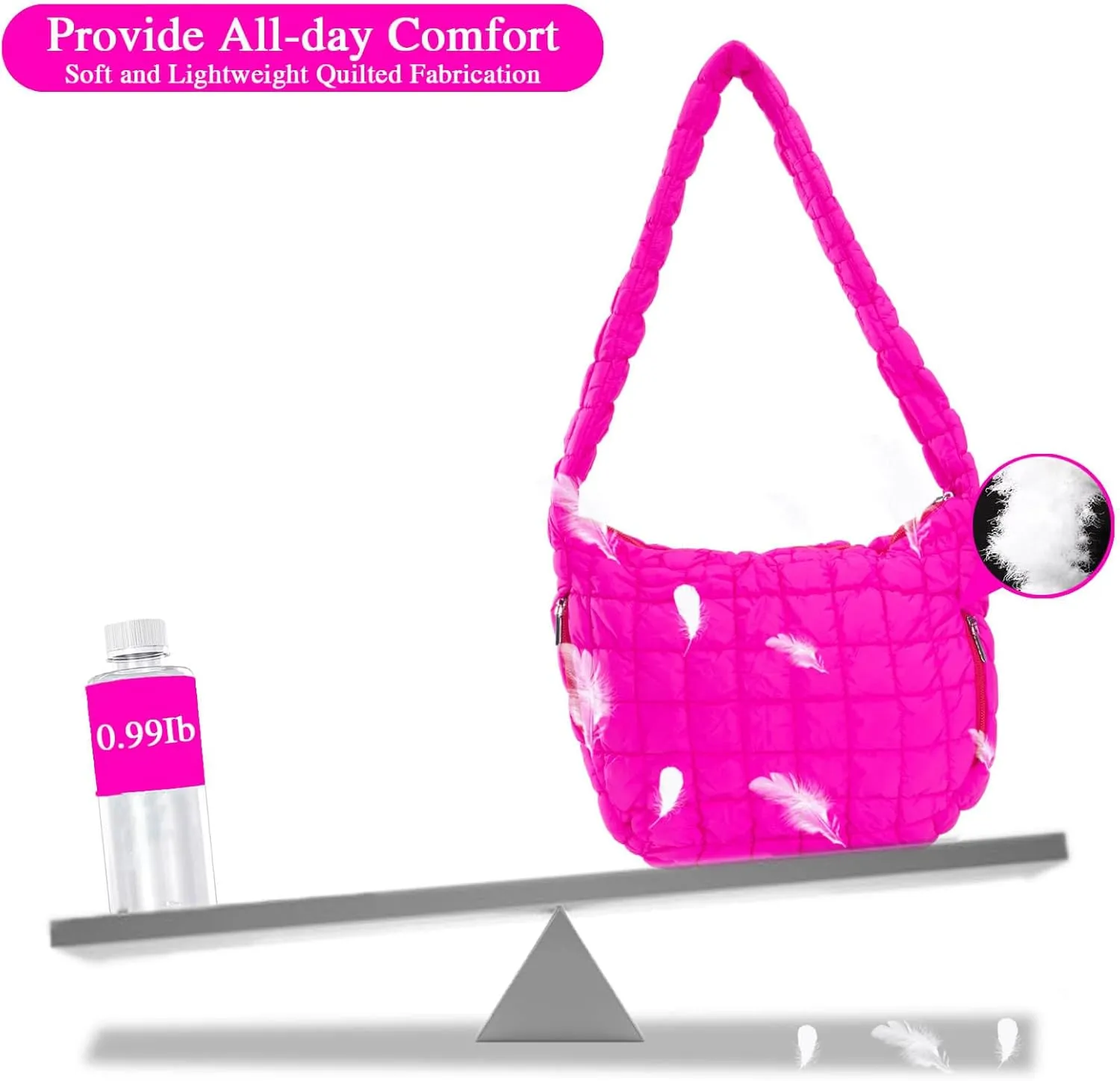 Quilted Puffer Tote Crossbody Bags for Women Bubble Puffy Purse
