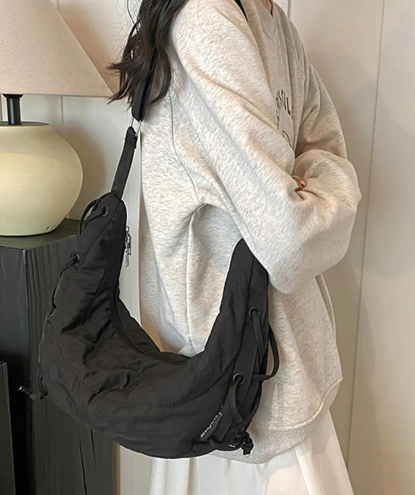 Quilted Shoulder Crossbody Bags for Women Large Tote Bag Puffy Dumpling Purse Handbag Satchel with Drawstring