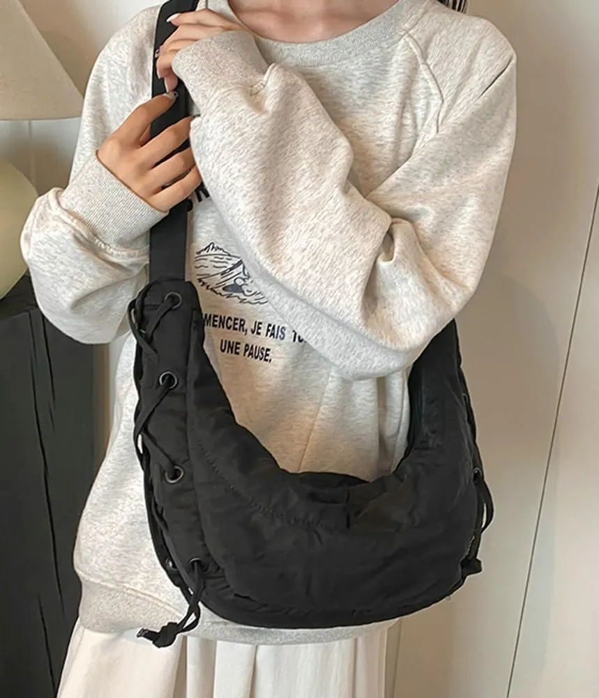 Quilted Shoulder Crossbody Bags for Women Large Tote Bag Puffy Dumpling Purse Handbag Satchel with Drawstring