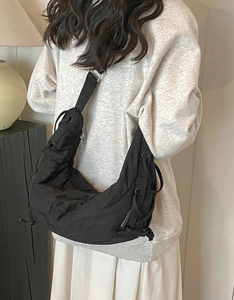 Quilted Shoulder Crossbody Bags for Women Large Tote Bag Puffy Dumpling Purse Handbag Satchel with Drawstring