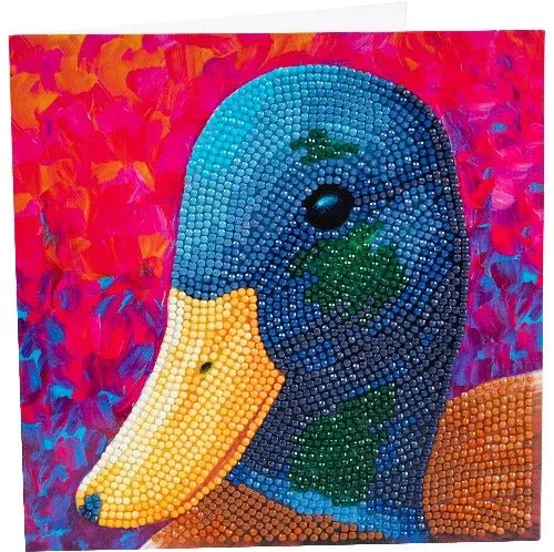 "Delightful Duck" Crystal Art Card by Rachel Froud 18x18cm