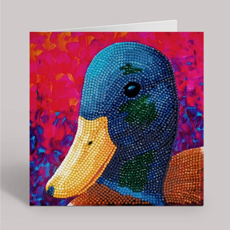 "Delightful Duck" Crystal Art Card by Rachel Froud 18x18cm