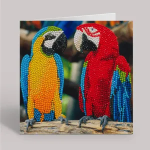 "Parrot Friends" 18x18cm Crystal Art Card