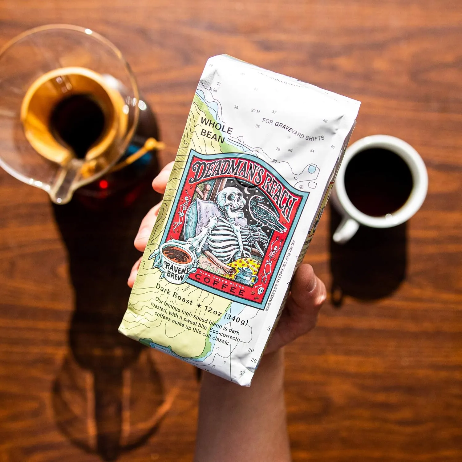 Raven's Brew Whole Bean Variety Pack - 3 Delicious Flavors - Three Peckered Billy Goat, Deadman's Reach and Double Dead - 12oz each