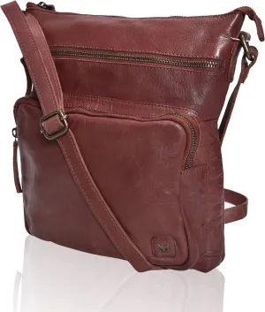 Real Leather Crossbody Bags Purses for Women Shoulder Handbags Crossover Handmade Stylish Trendy Pocketbook