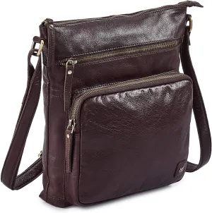Real Leather Crossbody Bags Purses for Women Shoulder Handbags Crossover Handmade Stylish Trendy Pocketbook