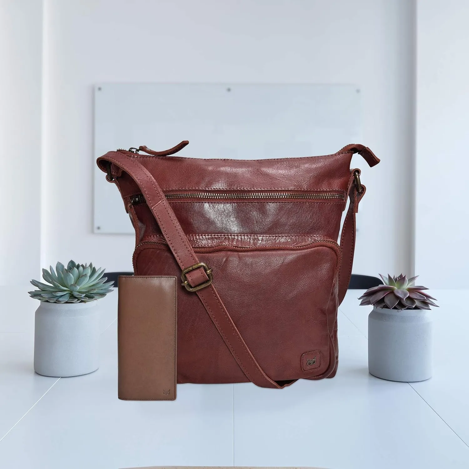 Real Leather Crossbody Bags Purses for Women Shoulder Handbags Crossover Handmade Stylish Trendy Pocketbook