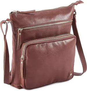 Real Leather Crossbody Bags Purses for Women Shoulder Handbags Crossover Handmade Stylish Trendy Pocketbook