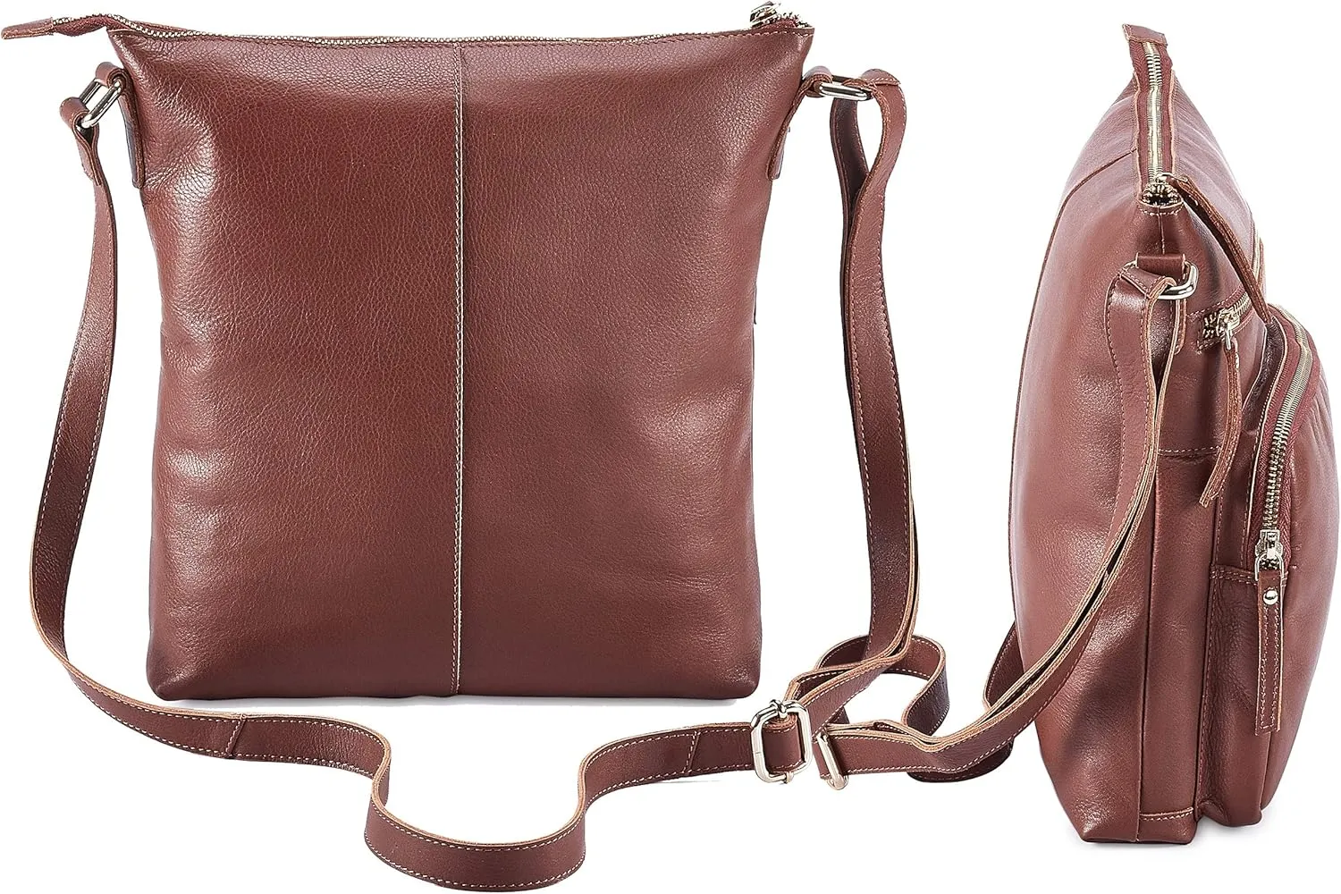 Real Leather Crossbody Bags Purses for Women Shoulder Handbags Crossover Handmade Stylish Trendy Pocketbook