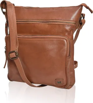 Real Leather Crossbody Bags Purses for Women Shoulder Handbags Crossover Handmade Stylish Trendy Pocketbook