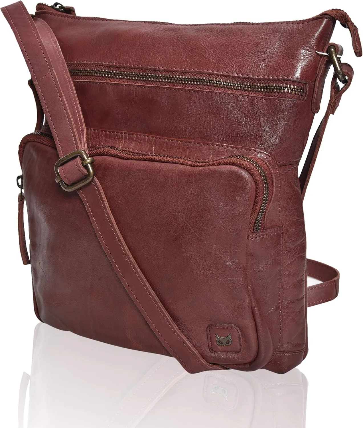Real Leather Crossbody Bags Purses for Women Shoulder Handbags Crossover Handmade Stylish Trendy Pocketbook