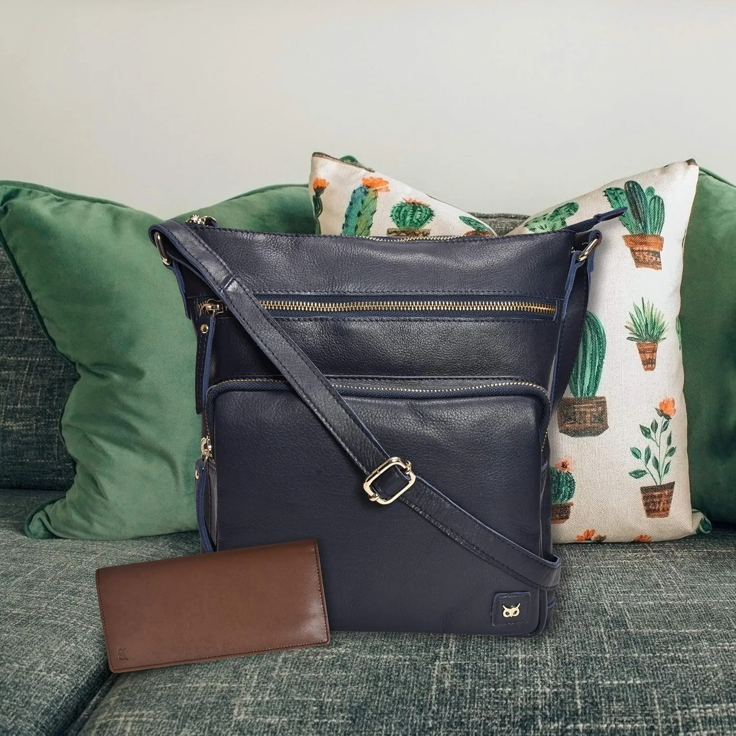 Real Leather Crossbody Bags Purses for Women Shoulder Handbags Crossover Handmade Stylish Trendy Pocketbook
